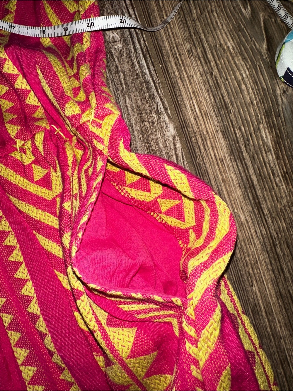 Anthropologie Maeve Dominique Tiered Tunic Pockets Cotton Geometric Print Dress - Picture 6 of 11